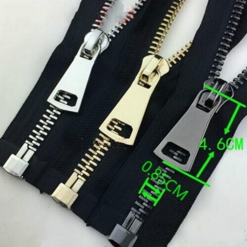 2PCS/LOT OVERSIZE METAL ZIPPER BLACK OPEN END HEAVY DUTY FOR JACKET DRESS OVERCOAT SEWING ACCESSORIES