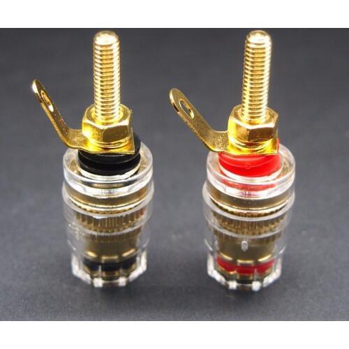 20pcs Copper Gold Plated Banana Terminal Binding Post Audio Connector Amplifier Terminal Speaker Banana Plug Jack length 42cm