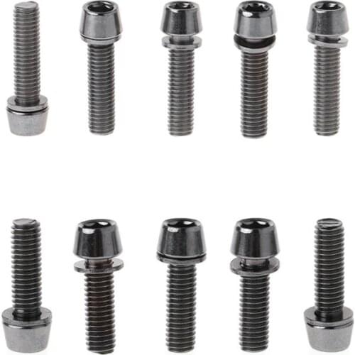 5pcs Bicycle Screw M5x20mm / M6x20mm With Spacer Stem Riser Parts MTB Road Bike
