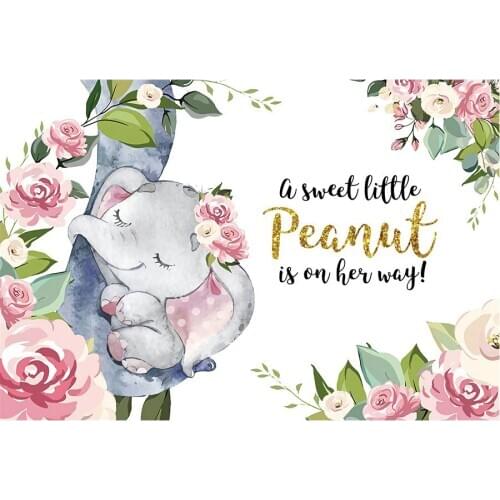 Peanut Flowers Baby Shower Photography Background Holiday Celebration Party Decor Photo Booth Studio Prop