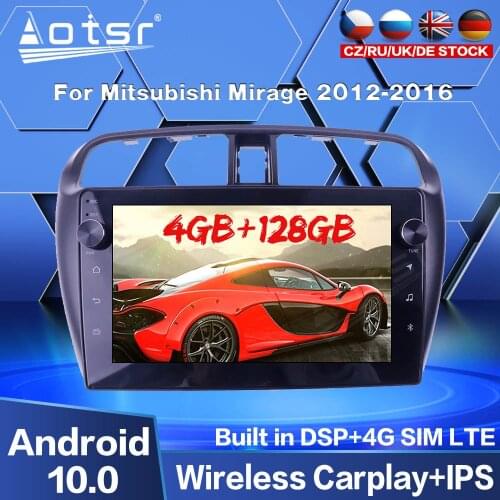 Carplay 128GB Car GPS Navigation Multimedia For Mitsubishi Mirage 2012 2013 - 2016 Android Dash DVD Radio Screen Video Player