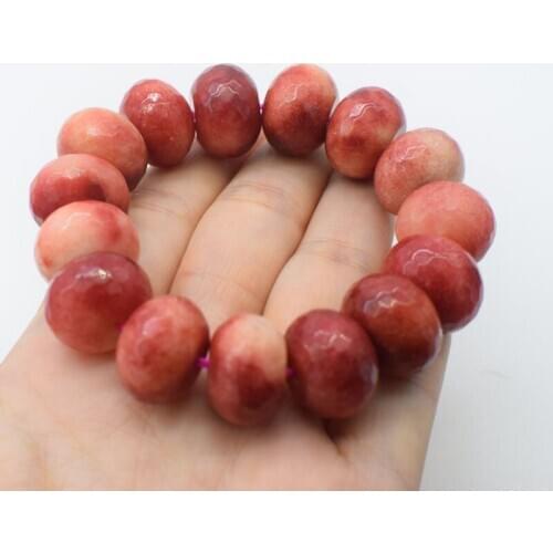 Pink jasper egg 16*12mm bracelet 7.5inch FPPJ wholesale beads nature gemstone