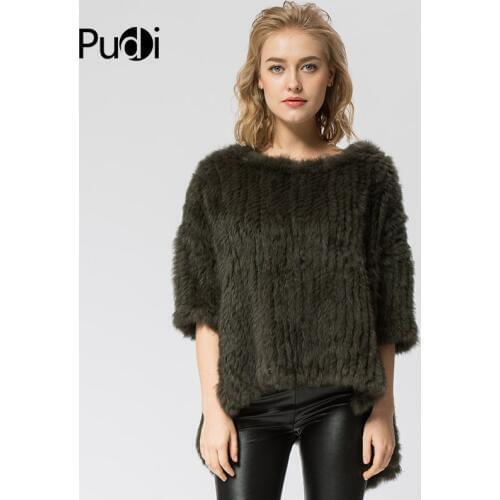 CR039 real fur coat Knitted knit new real rabbit fur coat overcoat jacket womens genuine fur coat army green olive green