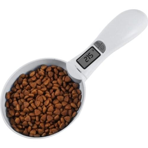 Pet Food Scale Spoon Electronic Measuring Tool Dog Cat Feeding Bowl Measuring Scoop Spoon Kitchen Scale Digital Display 0-300G