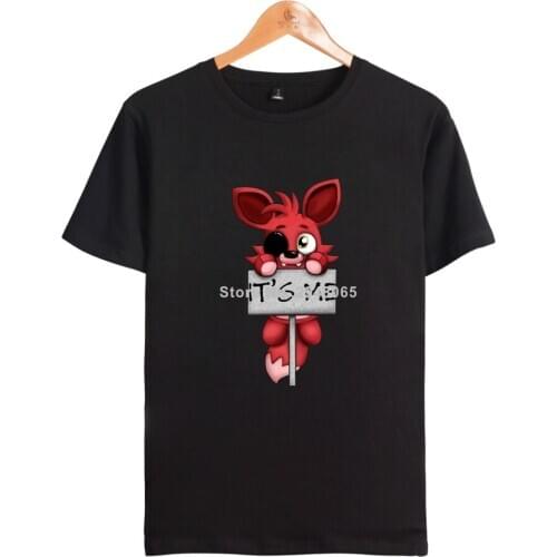 Its me Kawaii FNAF Plush Foxy Men T Shirt Man Children kids Women Clothing Streetwear Boy Tshirt T-shirt Brand Clothes
