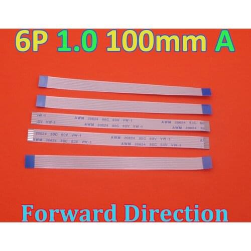 2X FFC FPC Flexible Cable for ACER 4741 4741G 5750 5750G Touchpad flex cable Length 10cm 6- Pin 1.0mm pitch 6 pin forward 100mm