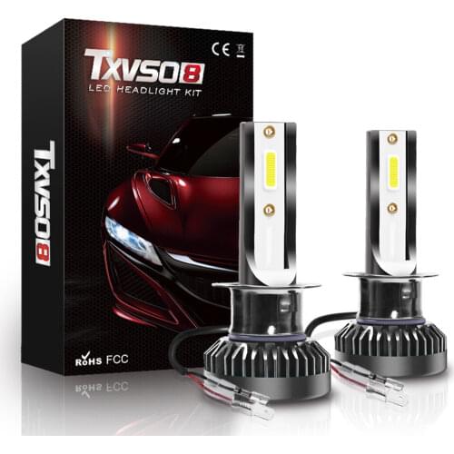 TXVSO8 H1 H4 Headlight Bulb 6000K Universal Car Accessories 12V COB Chips Auto Headlamp 80W 8000LM Led Light For Car Ampoule