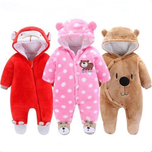 2019 One Piece Baby Rompers Winter Baby Boy Girls Clothes Cotton Newborn Toddler Clothes Infant Jumpsuits Newborn Warm Clothing