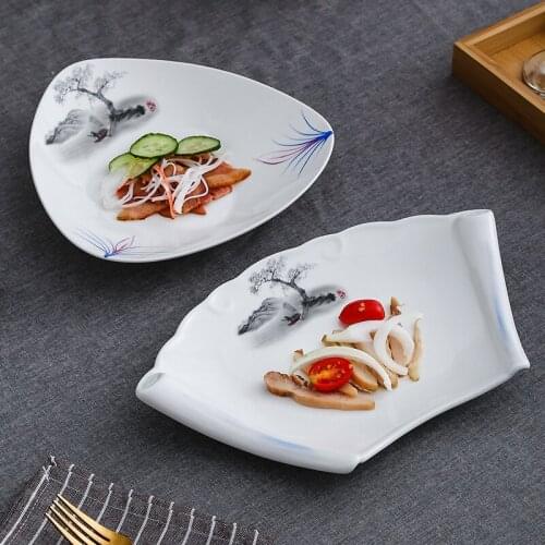Creative Heterosexual Ceramic Plate Restaurant Hotel Table Decoration Sushi Plate Fruit Salad Plate Kitchen Storage Also