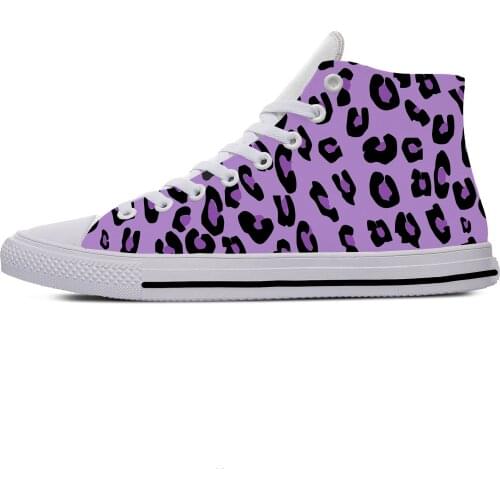 Leopard Print Pattern Aesthetic Cartoon Fashion Casual Cloth Shoes High Top Lightweight Breathable 3D Print Men Women Sneakers