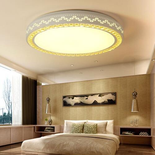 Living room lamp round master bedroom led ceiling lamp simple modern atmosphere home restaurant crystal lamp remote control lamp
