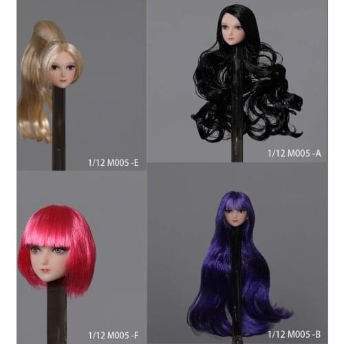 M005 1/12 Scale Cute Beautiful Girl Head Sculpture For 6 Inch Tbleague Action Figure Body In Stock