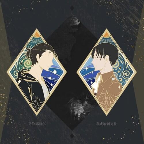 Attack on Titan Levi Rivaille Eren Jaeger Metal Badge Brooch Pin