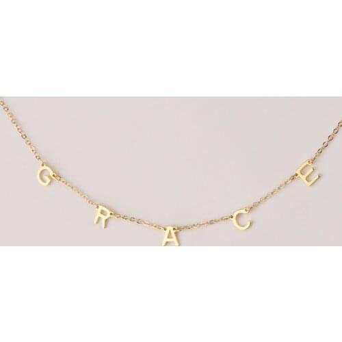 Mini-World Cute Multiple letter name necklace Minimalist Nameplate Pendant Women Necklaces Personalized Gifts for Friend Family