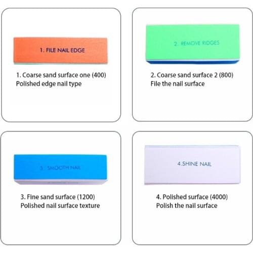 Y1UF 6/12pcs Nail File and Buffers Kit Emery Board Nails Files Buffer Block Manicure Tools for Acrylic Nature Nails