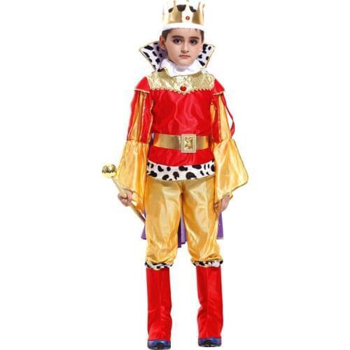 2018 New Children king cosplay costume christma halloween Prince Charming party clothes,suitale for 3-12 years old kids