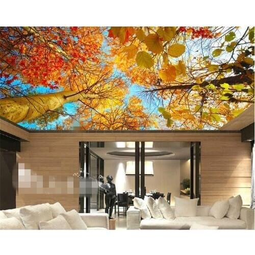 Beibehang photo wallpaper mural Autumn leaves nature landscape sun background wallpaper ceiling mural painting modern wallpaper