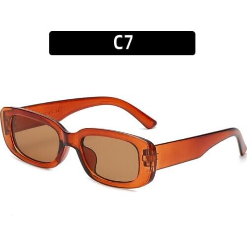 Sunglasses Woman Rectangle Sun Glasses Small Box Europe 2020 New UV400 Unisex Street Shot Trendy Eyewear Acrylic Zonnebril Dames