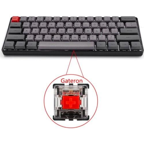 HX6A RGB LED Backlit Wired Mechanical Keyboard,Portable Compact Waterproof Mini Gaming Keyboard 61 PBT Key caps Gateron Switchs