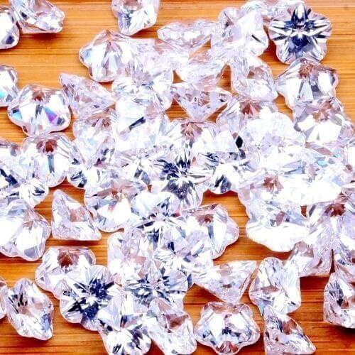 Quincux Many Size Clear Cubic Zirconia Stone Machine Cut Crystal Shiny Rhinestones For Jewelry Making Accessories 3D Decorations