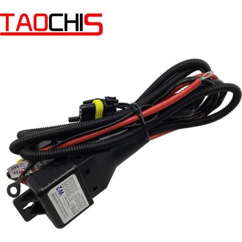 TAOCHIS 12V 35W 55W H4 Wiring harness Controller Relay control for HELLA 3R G5 3/5 KOITO Q5 WST AL projector lens Cable Wire