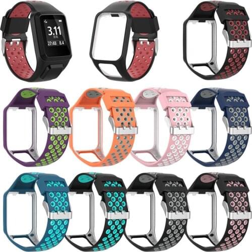 Watchband For TomTom 2 3 Series Watch Strap Silicone Replacement Wrist Band Strap For TomTom Runner 2 3 GPS Watch About 24cm