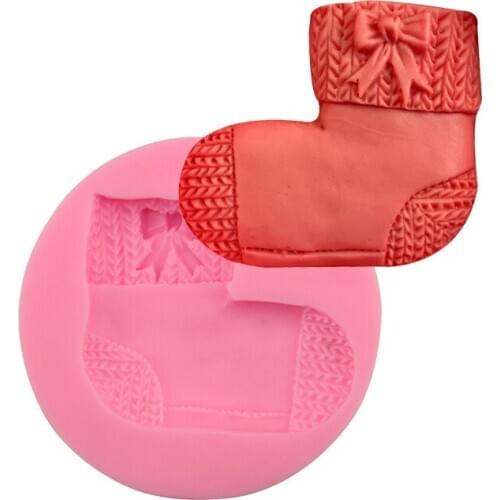 Christmas socks turning sugar chocolate silicone mold cake baking kitchen tools dripping soap mold hand decoration