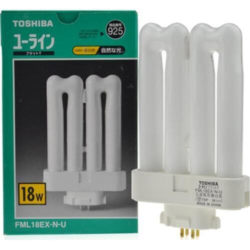 TOSHIBA 18W FML18EX-N-U CFL compact fluorescent lamp FML18EX-N/2,FML 18EX-N-U daylight bulb,4 pin parallel tube