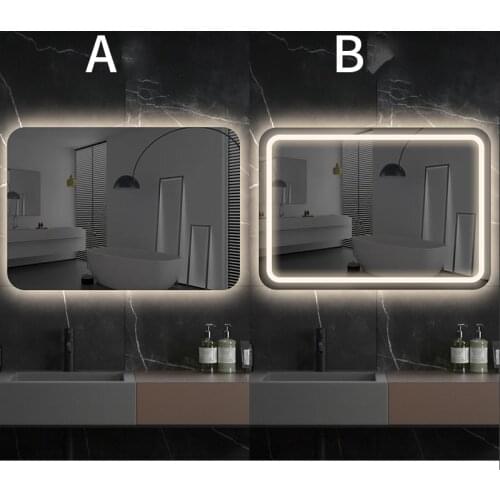 50x70CM Smart Bathroom Mirror LED Light Makeup Mirror 3 Color BackLight With Defogging Bluetooth Speaker For Home Decoration