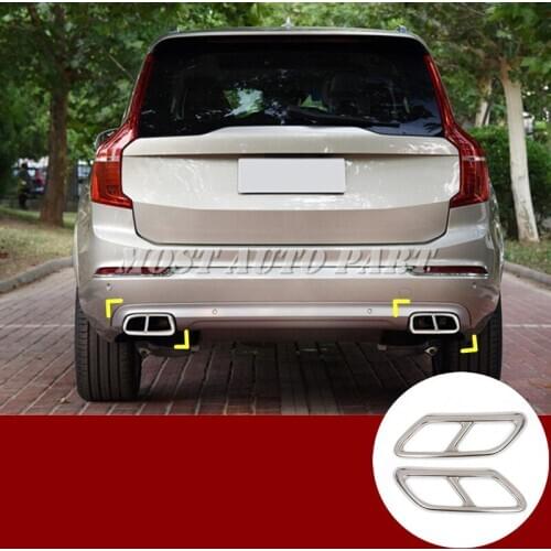 Rear Exhaust Muffler Tail Pipe Cover Trim 2pcs For VOLVO XC90 2016-2020 Car accesories interior Car decoration