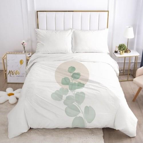 1PCS 3D Duvet Cover with Zipper Comforter/Quilt/Blanket Cover 210x210 155x220 3D Nordic Bedding leaf Customize any size design