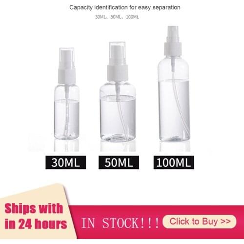 1PCS Travel Transparent Empty Spray Bottles 30ml/50ml/100ml Plastic Mini Refillable Container Empty Cosmetic Containers