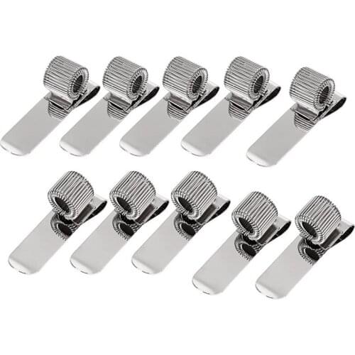 10Pcs Metal Pen Loop Holder Clips Pen Pencil Holder Pen Clip Holder with Adjustable Spring Loop Fit Any Size