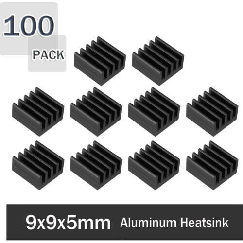 100Pcs Gdstime 9x9x5mm Aluminum Radiator Heatsink 3M Tape Heat Sink Cooler For 3D Printer Stepper Motor Driver VGA RAM LED