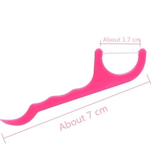 100 PCs/Pack Disposable Dental Floss Toothpick Stick Safe Cleaning Care