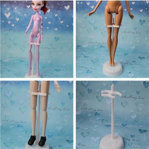 20pcs/lot White Color Doll Stand Display Holder dolls support leg For Demon Monster High KURHN Dolls