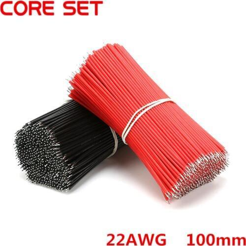200pcs/set Tin-Plated Breadboard Jumper Cable Wire 100mm 22AWG For Arduino Red Black Color Flexible Two Ends PVC Wire Electronic