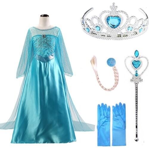 2020 cartoons Dresses Princess Costumes for Girls Dress Cosplay Party Costumes Kids Girls Clothing Set