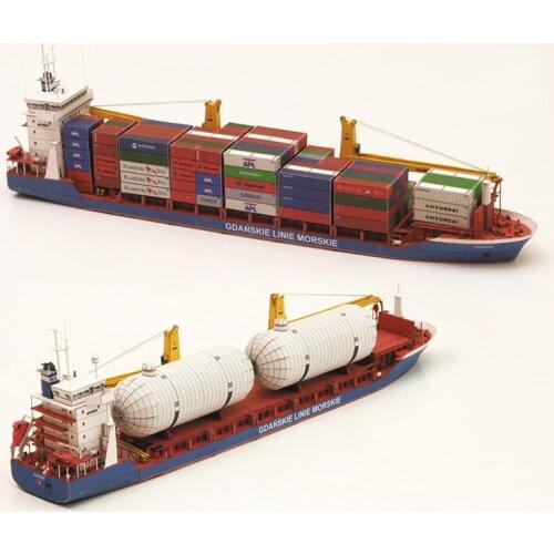 3D Craft 1:400 Poland Gdansk Freighter True Scale Paper Model Ship Puzzel Handmade DIY Home Decoration Gift for Kids Educational