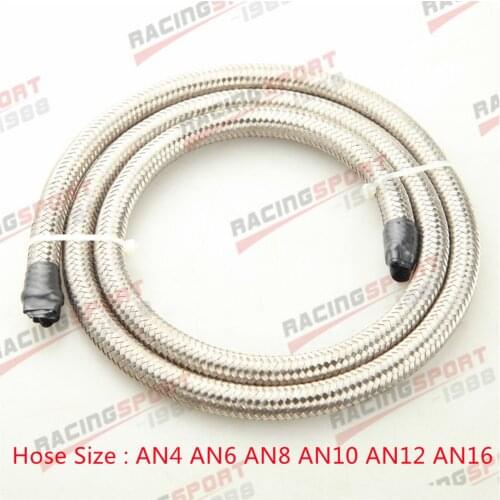 -4AN 6AN 8AN 10AN 12AN 16AN Stainless Steel Braided Fuel Oil Gas Line Hose