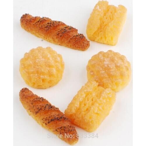 6pcs 1/12 Mini Bread Dollhouse Decoration Play Food Set Kitchen Food Bread for Dollhouse Kitchen Decoration