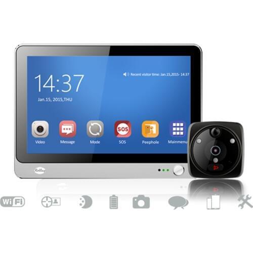 7 Inch WIFI GSM Video Doorbell Intercom System Peephole Viewer SOS Function