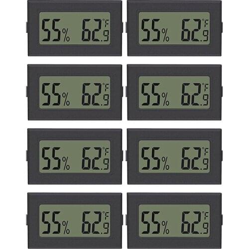 8 Pack Mini Hygrometer Thermometer LCD Display Thermometer Hygrometer Digital Electronic Temperature Humidity Meters