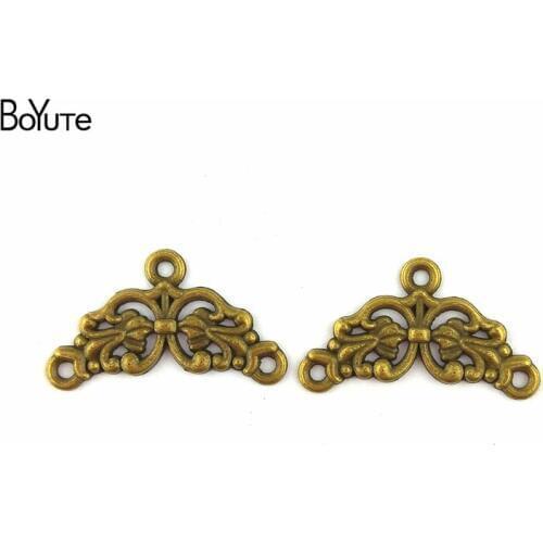 BoYuTe (100 Pieces/Lot) 13*26MM Wholesale Antique Bronze Plated Metal Connectors Diy Jewelry Making Accessories