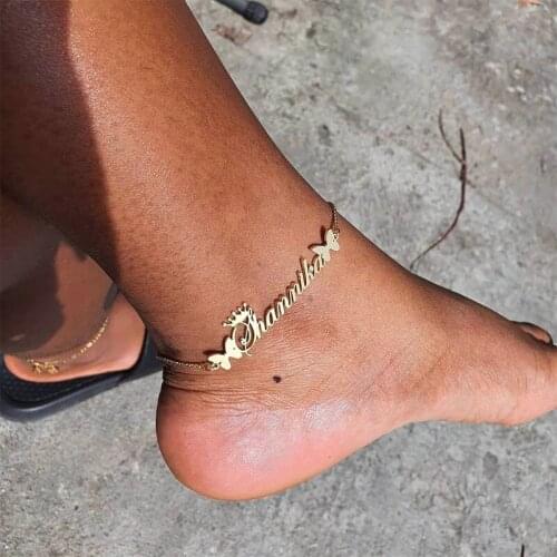 Custom Name Anklets For Women Personalized Anklet Stainless Steel Gold Silver Color Ankle Bracelet On The Leg Foot Chain Jewelry
