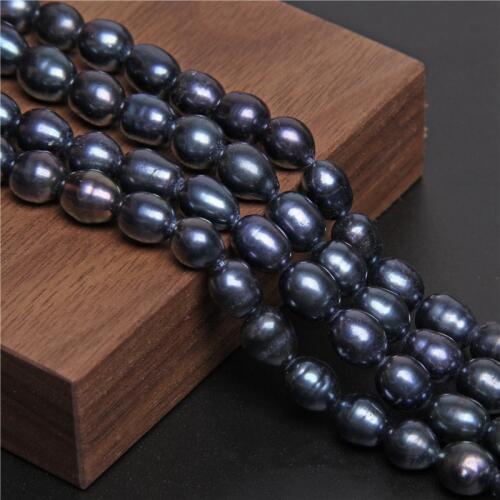 7-8 mm Black Pearls Beads 14" Natural Freshwater Potato Pearls Loose Beads For DIY Making Women Necklace Jewelry Bracelets