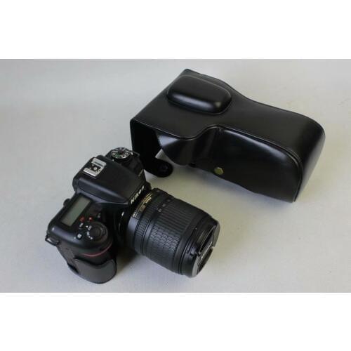 Black/Brown/Coffe Digital Camera Leather Case Cover For Nikon D7500 18-150mm Lens With Storage Bag Bottom Opening Case