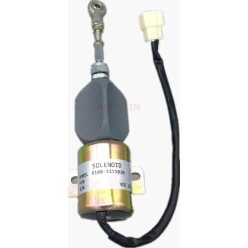 For YUCHA YC85 135 6108-1115030 Flameout switch Oil stop solenoid valve excavator accessories