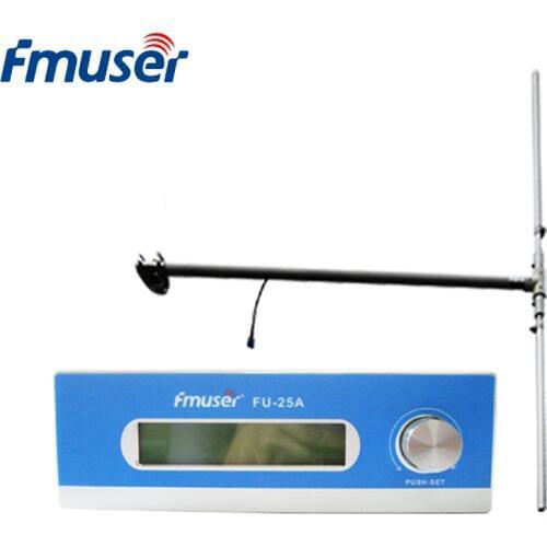 FMUSER FU-25A 25W Long Range FM Transmitter Broadcast+1/2 Wave Dipole Antenna For Radio Station Mono/Stereo Adjustable CZH-T251