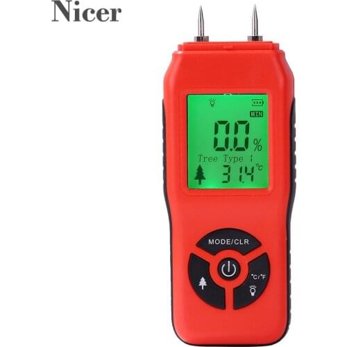 Wood Moisture Meter 0-99.9% Two Pins Digital Wood Moisture Meter With Large LCD Display for Wood Building Material Damp Detector